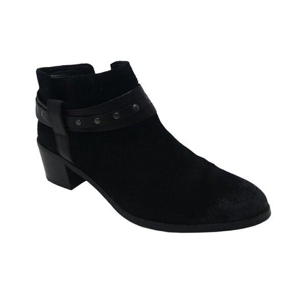 Clarks Breccan Shine Ankle Boots Booties Womens 8.5 Black Distressed Leather Boh - Picture 1 of 12